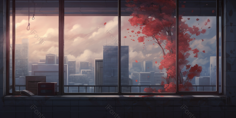 夏至时分窗外乌云密布窗内牵牛花绽放插画,插画/手绘图,插画/手绘图库,插画/手绘图下载,插画/手绘